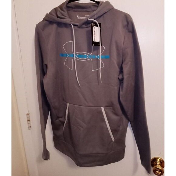 New NWT UA Under Armour Men's Fleece Symbol Sweatshirt Hoodie - sz Small Gray - Picture 1 of 2